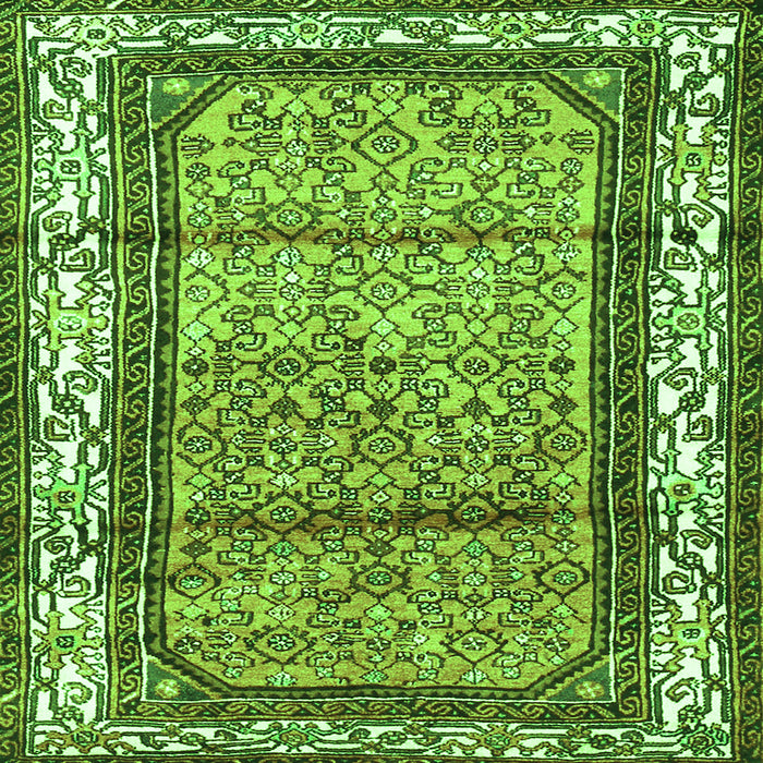Serging Thickness of Persian Green Traditional Rug, tr3030grn