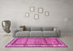 Machine Washable Persian Pink Traditional Rug in a Living Room, wshtr3030pnk