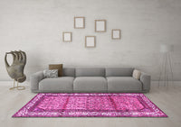 Machine Washable Persian Pink Traditional Rug, wshtr3030pnk