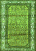 Serging Thickness of Machine Washable Persian Green Traditional Area Rugs, wshtr3030grn