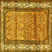 Square Machine Washable Persian Yellow Traditional Rug, wshtr3030yw