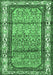 Machine Washable Persian Emerald Green Traditional Area Rugs, wshtr3030emgrn