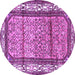 Round Persian Purple Traditional Rug, tr3030pur