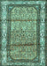 Machine Washable Persian Turquoise Traditional Area Rugs, wshtr3030turq