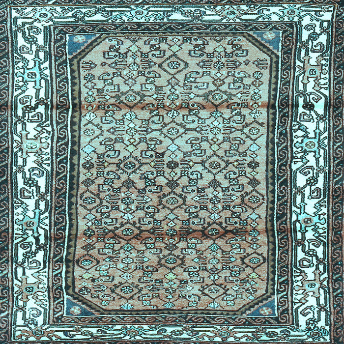 Square Machine Washable Persian Light Blue Traditional Rug, wshtr3030lblu