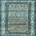 Square Machine Washable Persian Light Blue Traditional Rug, wshtr3030lblu