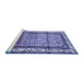 Sideview of Machine Washable Persian Blue Traditional Rug, wshtr3030blu