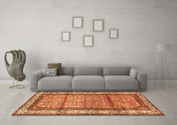 Machine Washable Persian Orange Traditional Rug, wshtr3030org