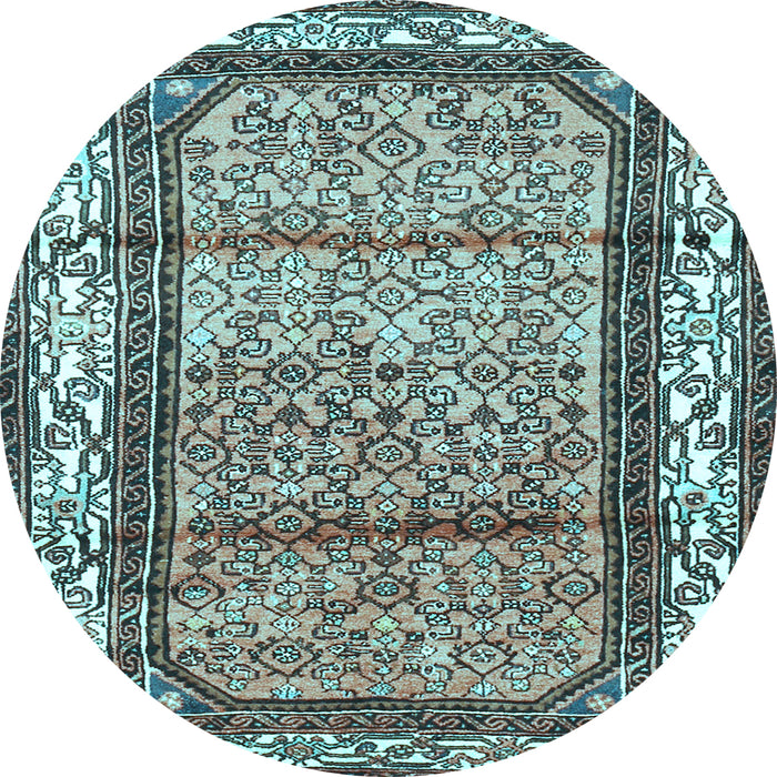 Round Persian Light Blue Traditional Rug, tr3030lblu