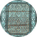 Round Persian Light Blue Traditional Rug, tr3030lblu