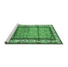 Sideview of Machine Washable Persian Emerald Green Traditional Area Rugs, wshtr3030emgrn