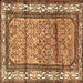 Square Machine Washable Persian Brown Traditional Rug, wshtr3030brn