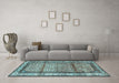 Machine Washable Persian Light Blue Traditional Rug in a Living Room, wshtr3030lblu