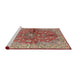 Sideview of Machine Washable Traditional Fire Brick Red Rug, wshtr3031