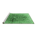 Sideview of Machine Washable Persian Emerald Green Traditional Area Rugs, wshtr3031emgrn