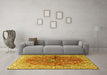 Machine Washable Persian Yellow Traditional Rug in a Living Room, wshtr3031yw