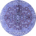 Round Persian Blue Traditional Rug, tr3031blu