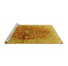 Sideview of Machine Washable Persian Yellow Traditional Rug, wshtr3031yw