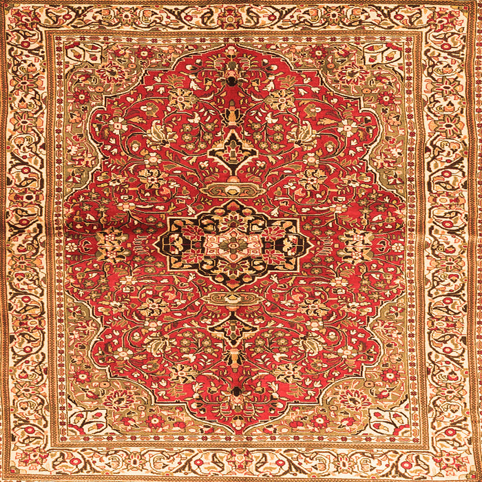 Serging Thickness of Persian Orange Traditional Rug, tr3031org
