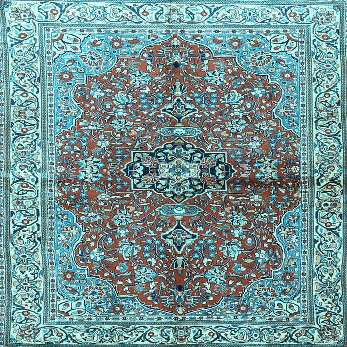 Square Machine Washable Persian Light Blue Traditional Rug, wshtr3031lblu