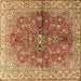 Square Machine Washable Persian Brown Traditional Rug, wshtr3031brn