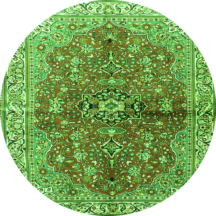 Square Persian Green Traditional Rug, tr3031grn