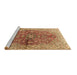 Sideview of Machine Washable Persian Brown Traditional Rug, wshtr3031brn