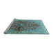 Sideview of Machine Washable Persian Light Blue Traditional Rug, wshtr3031lblu