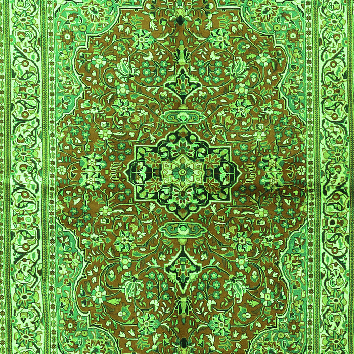Serging Thickness of Machine Washable Persian Green Traditional Area Rugs, wshtr3031grn