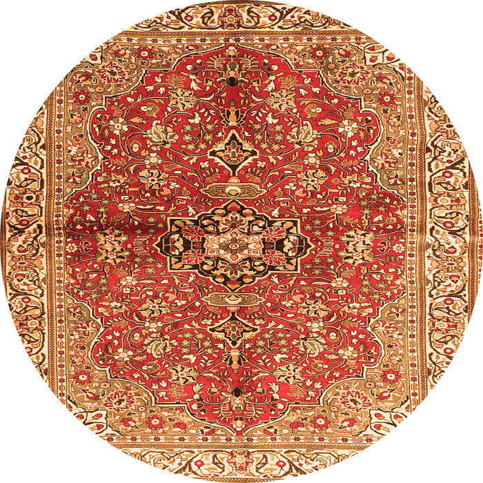 Square Persian Orange Traditional Rug, tr3031org