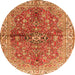 Square Persian Orange Traditional Rug, tr3031org