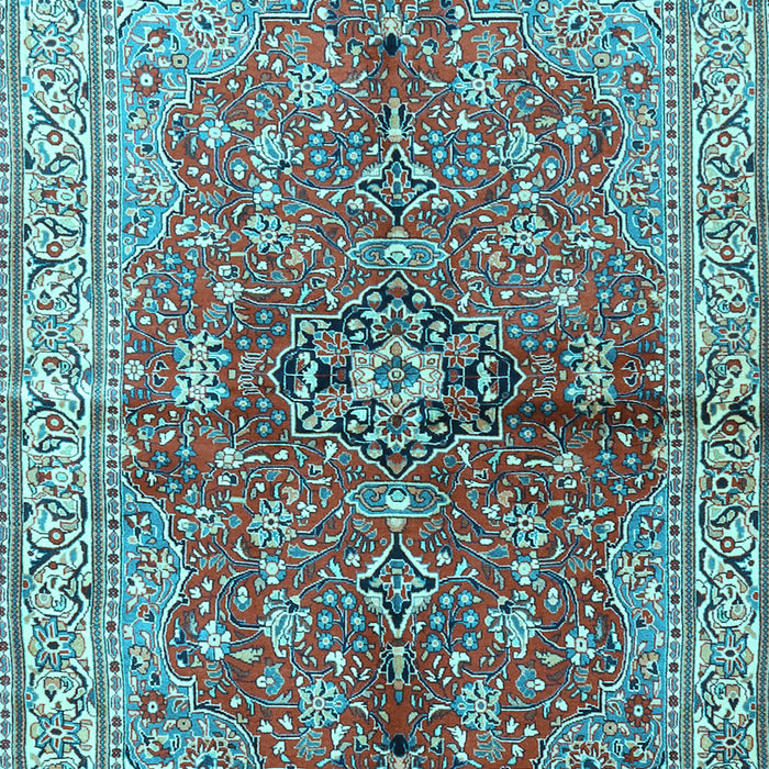 Machine Washable Persian Light Blue Traditional Rug, wshtr3031lblu