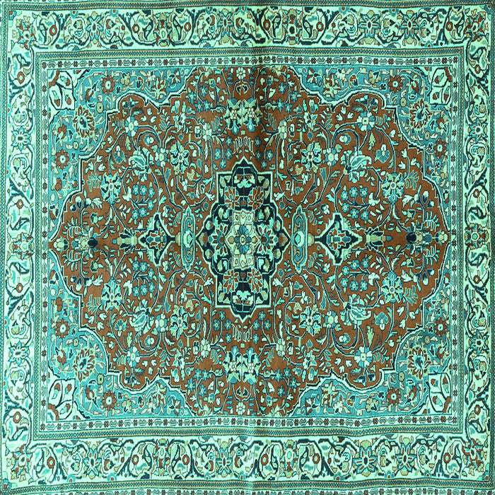 Square Persian Turquoise Traditional Rug, tr3031turq