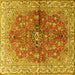 Square Persian Yellow Traditional Rug, tr3031yw