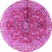 Round Persian Pink Traditional Rug, tr3031pnk