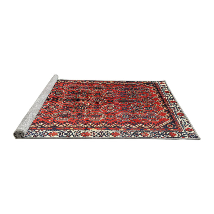 Sideview of Machine Washable Traditional Tomato Red Rug, wshtr3032