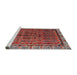 Sideview of Machine Washable Traditional Tomato Red Rug, wshtr3032