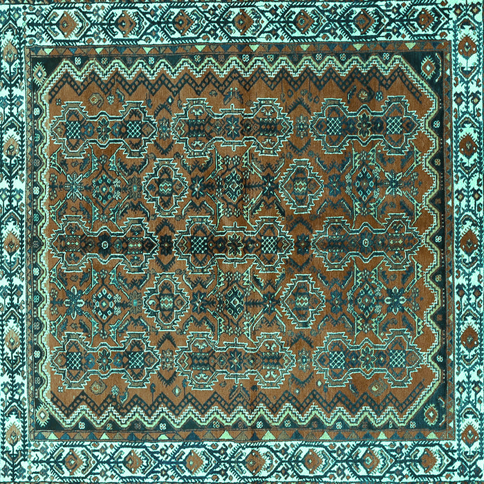 Square Persian Turquoise Traditional Rug, tr3032turq