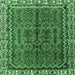 Square Machine Washable Persian Emerald Green Traditional Area Rugs, wshtr3032emgrn