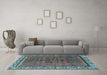 Machine Washable Persian Light Blue Traditional Rug in a Living Room, wshtr3032lblu