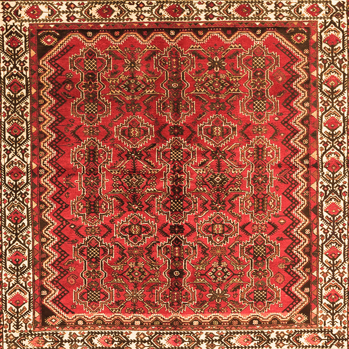 Serging Thickness of Persian Orange Traditional Rug, tr3032org