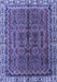 Machine Washable Persian Blue Traditional Rug, wshtr3032blu