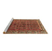 Sideview of Machine Washable Persian Brown Traditional Rug, wshtr3032brn