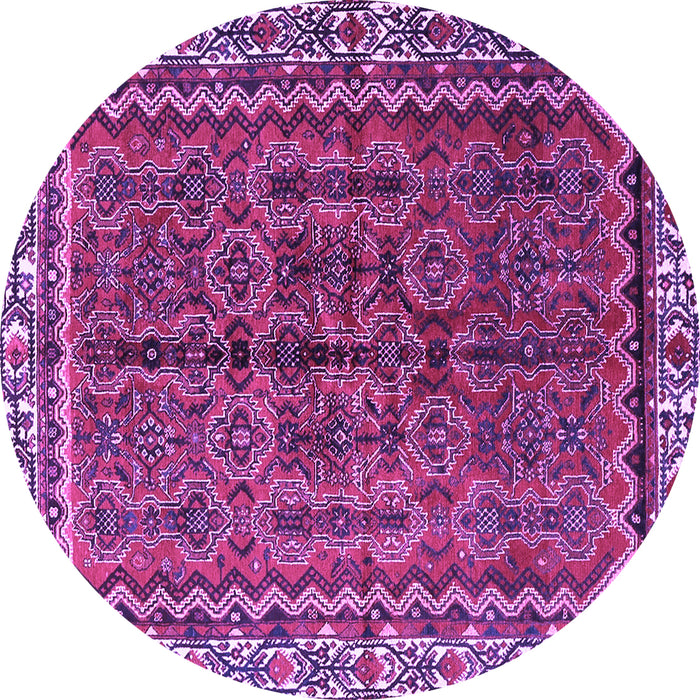 Round Machine Washable Persian Purple Traditional Area Rugs, wshtr3032pur