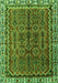 Serging Thickness of Machine Washable Persian Green Traditional Area Rugs, wshtr3032grn