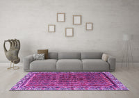 Machine Washable Persian Purple Traditional Rug, wshtr3032pur