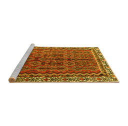 Sideview of Machine Washable Persian Yellow Traditional Rug, wshtr3032yw