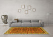 Machine Washable Persian Yellow Traditional Rug in a Living Room, wshtr3032yw