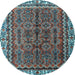 Round Persian Light Blue Traditional Rug, tr3032lblu