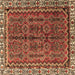 Square Persian Brown Traditional Rug, tr3032brn
